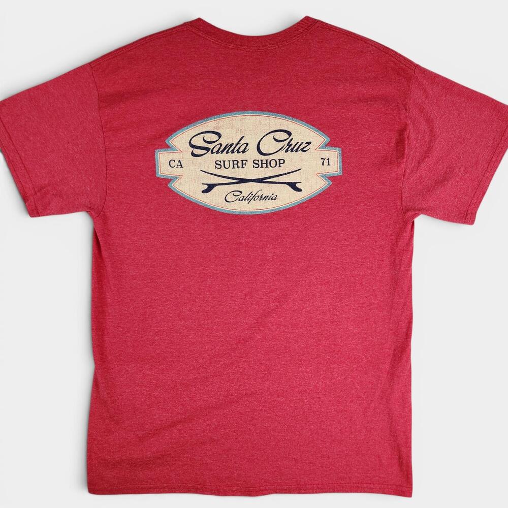 Santa Cruz Surf Shop Shirt Mens Large Red Coastal Classics California Tee